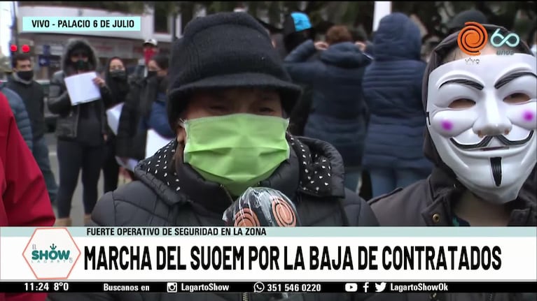 Marcha de ex contratados de la Municipalidad