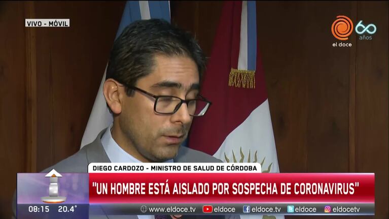 El ministro de Salud dio detalles del posible caso de coronavirus en Córdoba