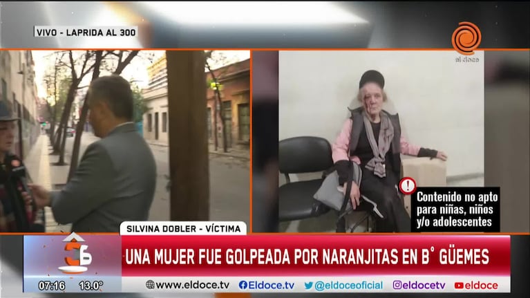 Aseguró que una naranjita la atacó a golpes de puño