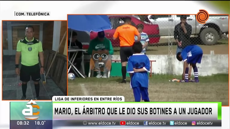 Habló el árbitro que le dio sus botines a un niño