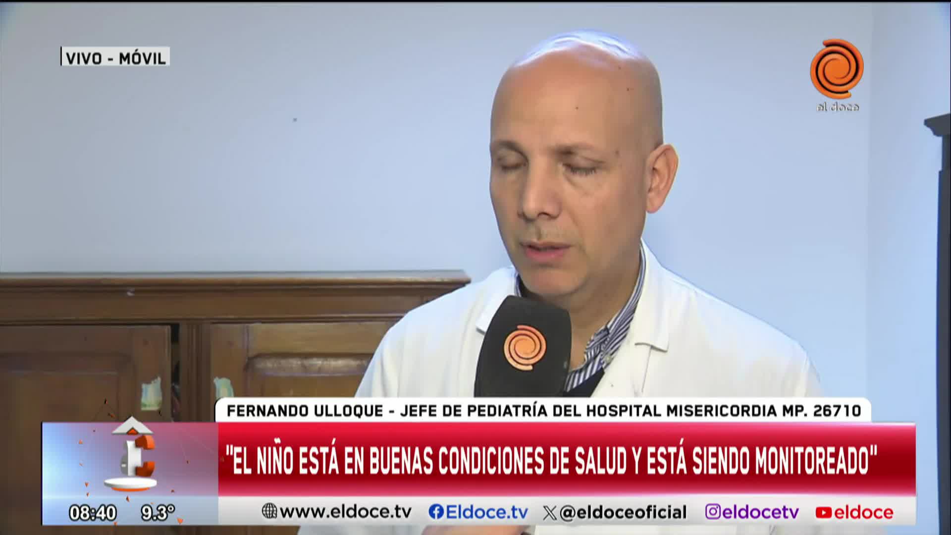 El estado de salud del nene electrocutado