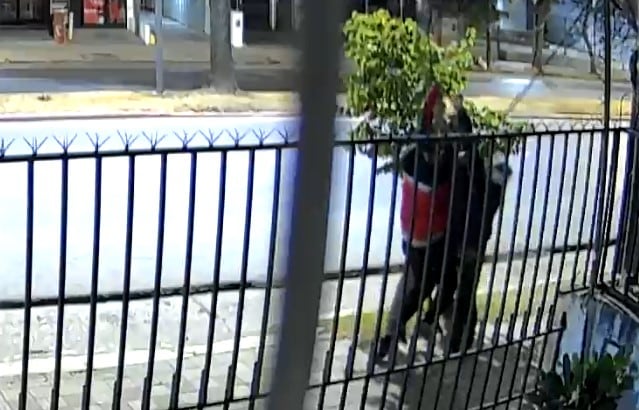 Tres ladrones robaron cables en avenida Fuerza Aérea y quedaron filmados