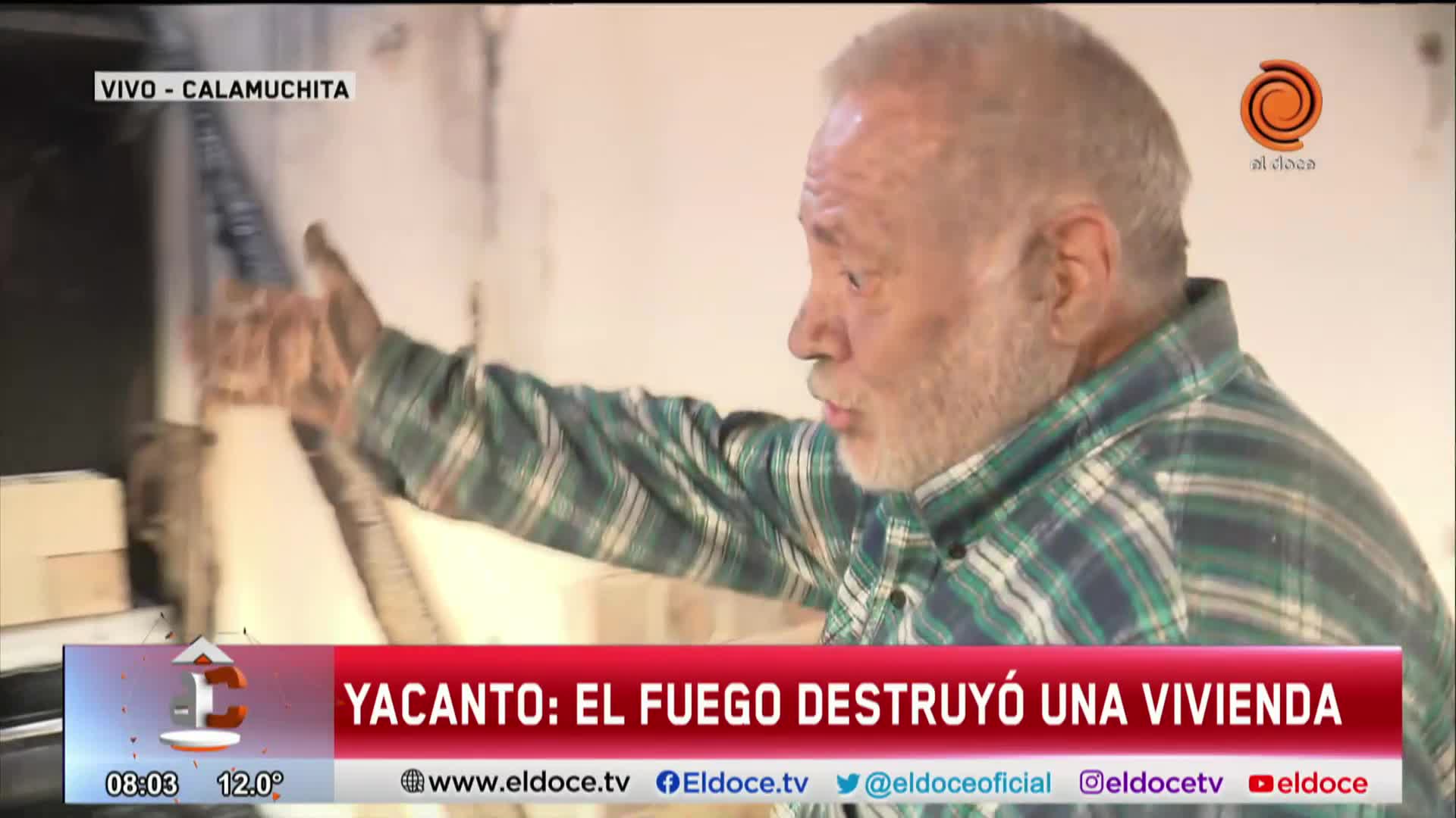 Video: el incendio en Yacanto quemó una casa entera 