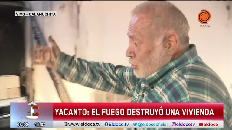 Video: el incendio en Yacanto quemó una casa entera 