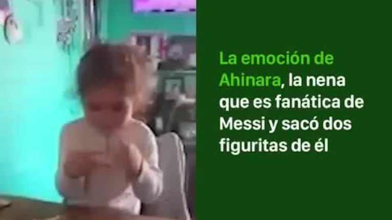 Así reaccionó la nena que tiene dos figuritas de Messi