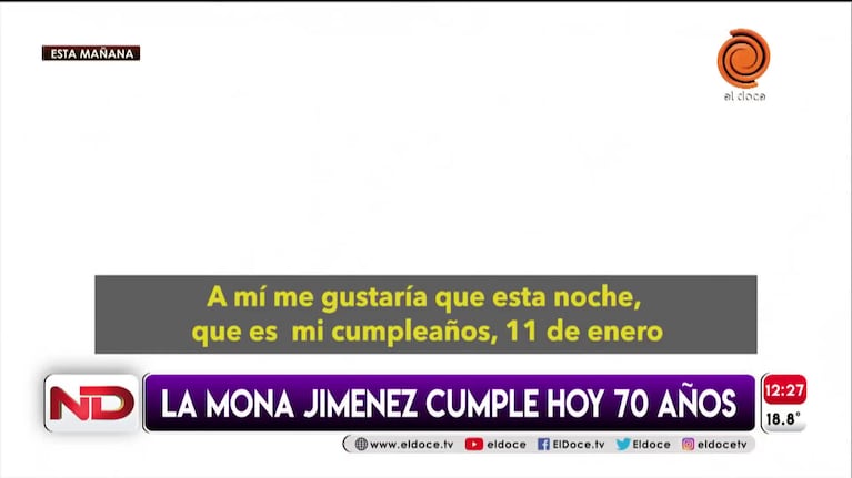 El mensaje de La Mona en su cumpleaños