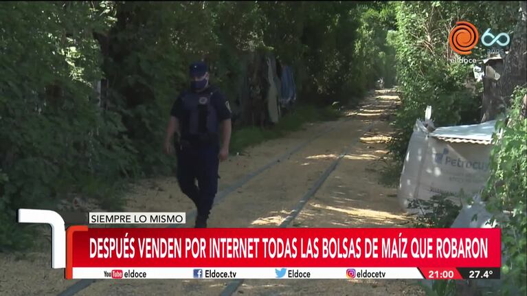 Córdoba: bloquearon las vías, el tren frenó y se robaron las bolsas de maíz