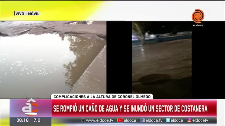 Costanera Norte: se rompió un caño y hundió la calle