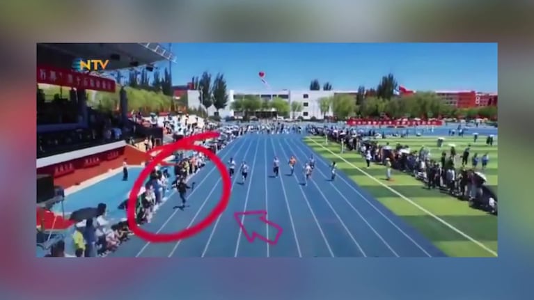 Un camarógrafo corrió más rápido que los atletas