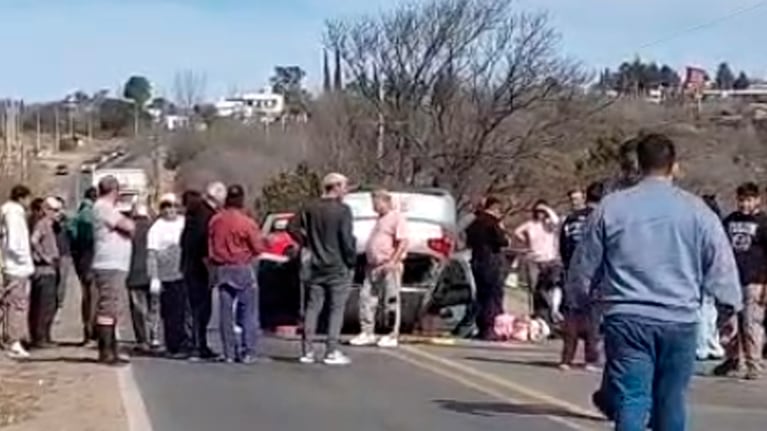 Choque y vuelco en la ruta 38