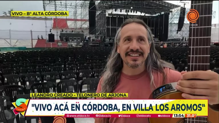 El cordobés que abrirá el show de Arjona