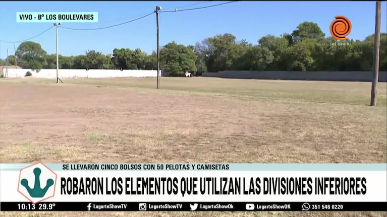 Robaron pelotas y camisetas en un club de fútbol