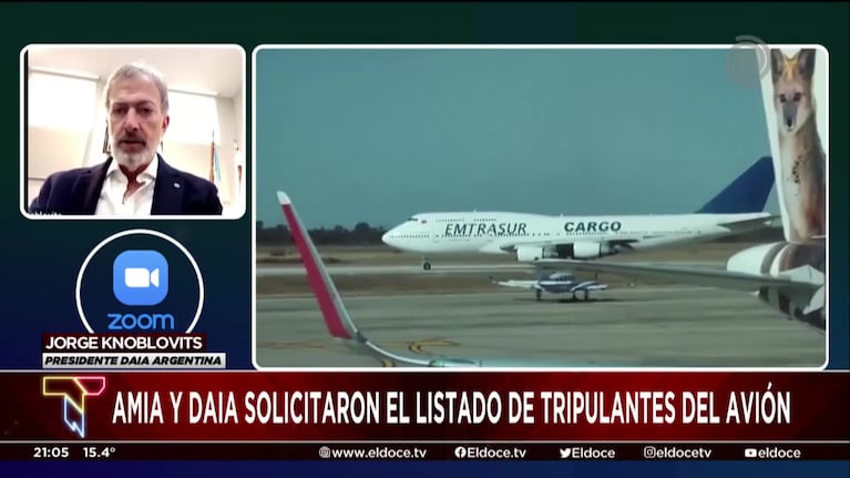 El presidente de la DAIA expresó su preocupación por el avión venezolano-iraní que aterrizó en Ezeiza