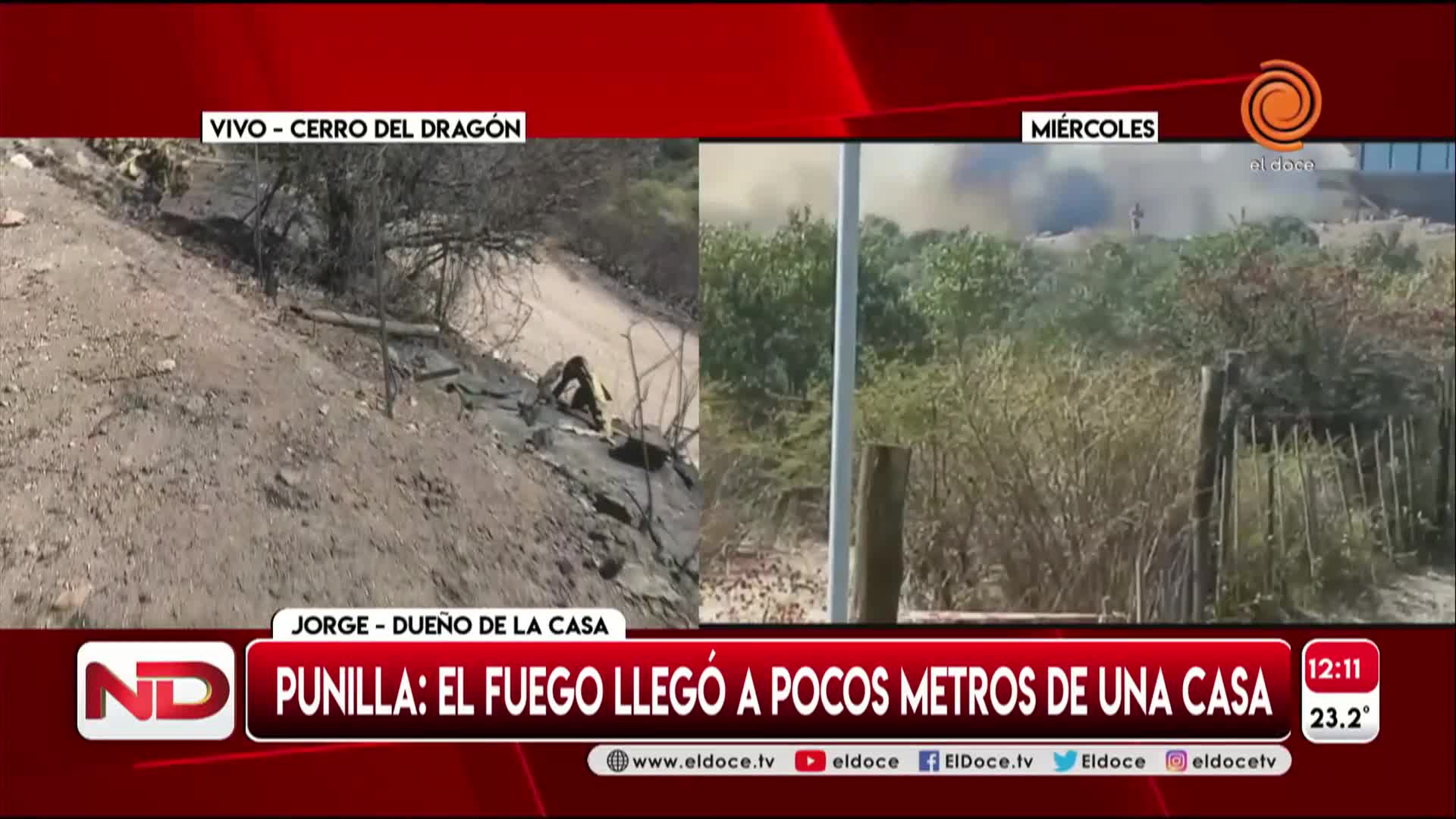 El fuego rodeó su casa y se salvaron de milagro