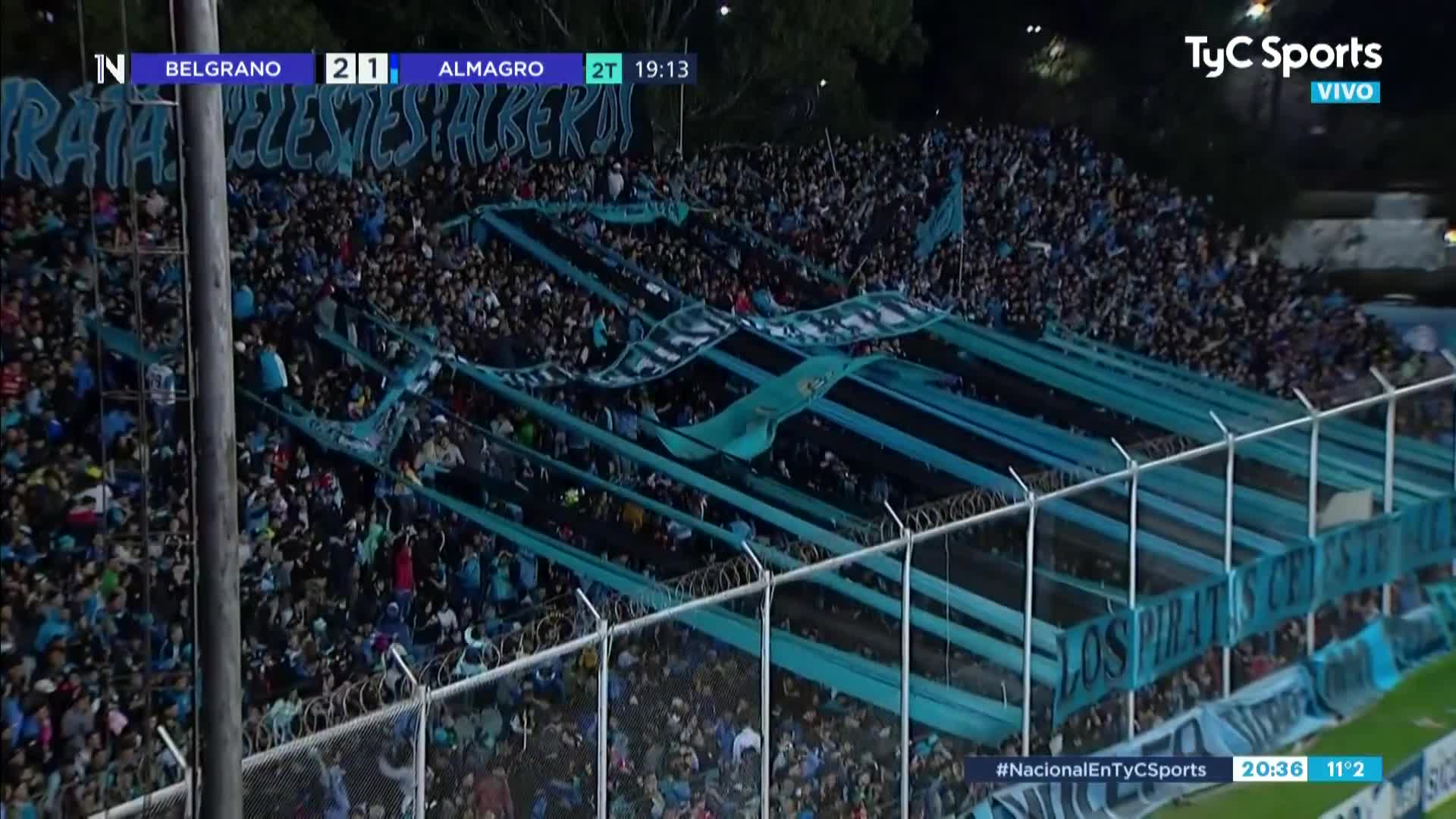 Vegetti y el cabezazo para el 2-1 de Belgrano