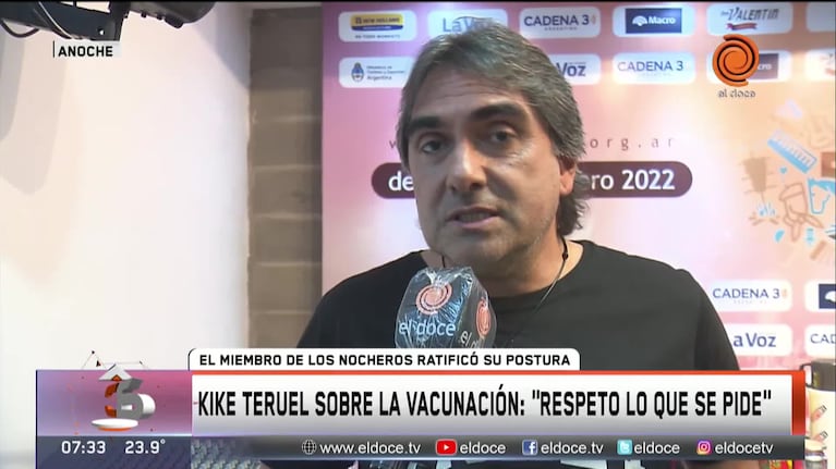 Kike Teruel se vacunó, pese a su postura contraria