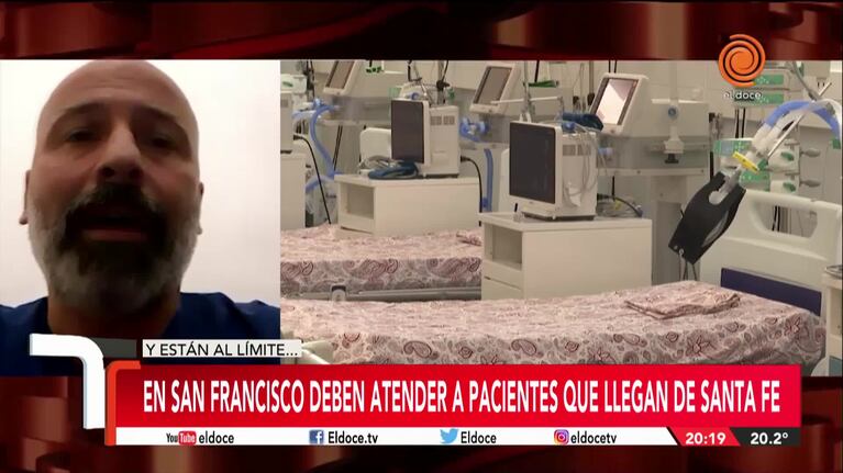 San Francisco: atienden pacientes que llegan de Santa Fe y el sistema está al límite