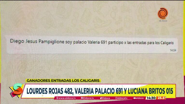 Los ganadores para ver a Los Caligaris
