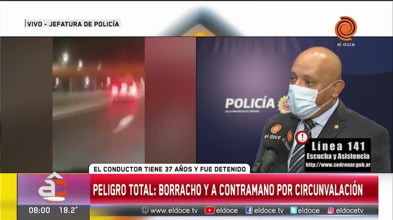Córdoba: manejó en contramano borracho por Circunvalación