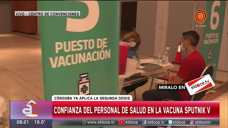 Vacuna Sputnik V: ya colocan la segunda dosis en Córdoba
