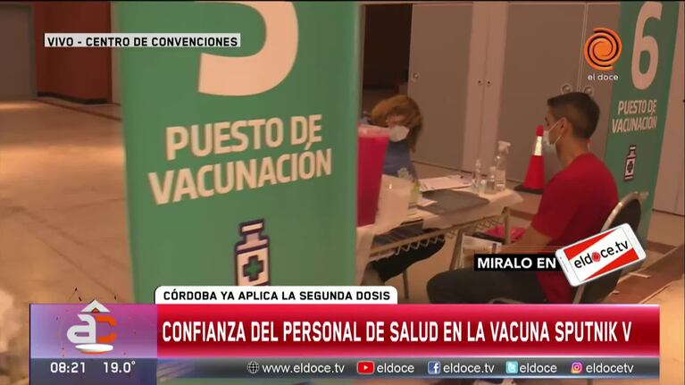 Vacuna Sputnik V: ya colocan la segunda dosis en Córdoba