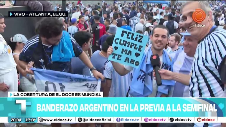 Así fue el banderazo en Atlanta en la previa de Argentina Vs Inglaterra