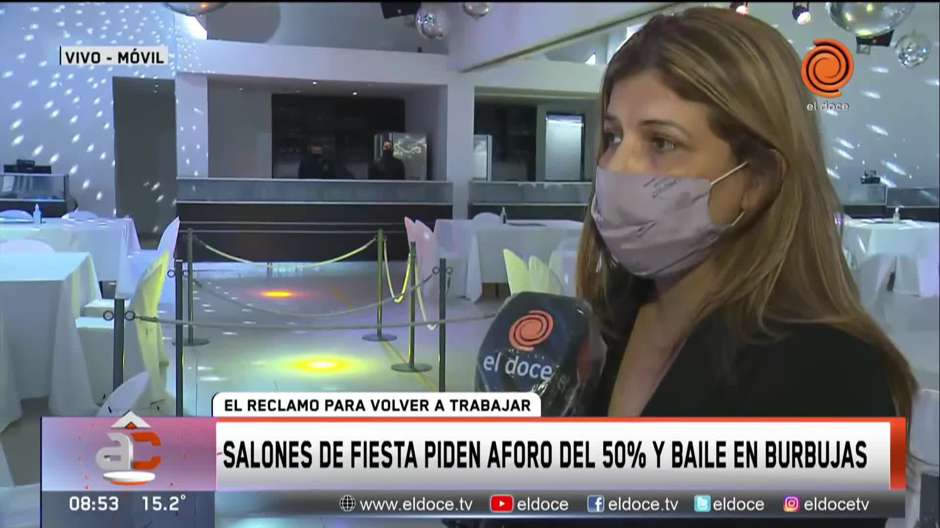 Salones de fiesta piden 50% de capacidad y baile con burbujas 