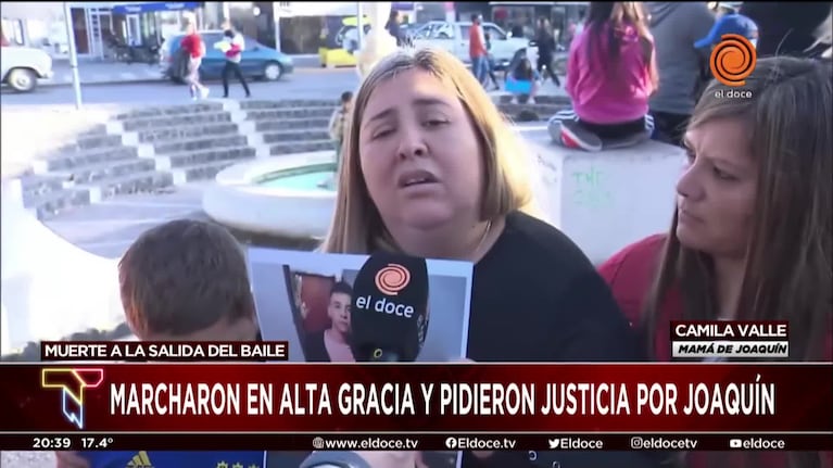 Marcha por Joaquín González: el dolor de los familiares y amigos