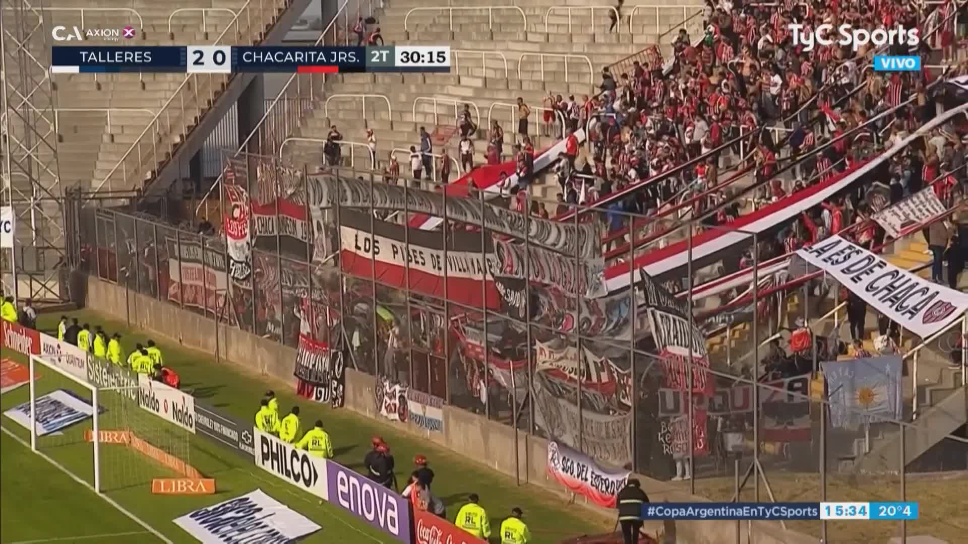 Talleres-Chacarita: los incidentes en las tribunas