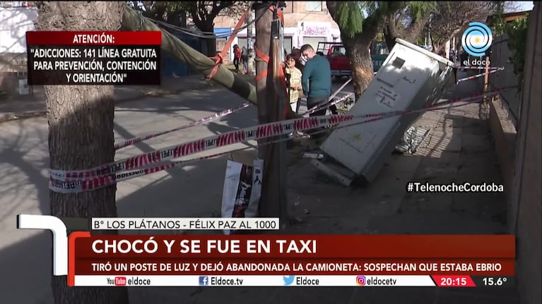 Chocó y huyó en taxi