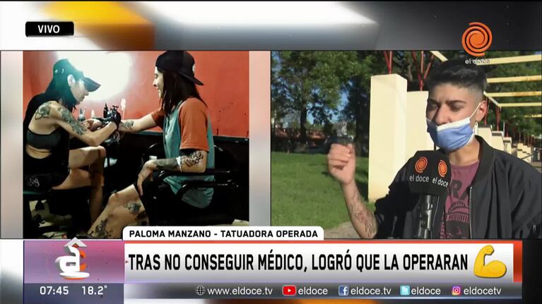 Operaron a la tatuadora cordobesa que tenía un linfoma en el maxilar