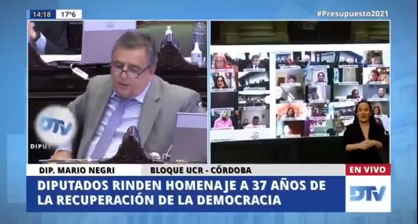 Mario Negri quebró en llanto en la sesión en Diputados