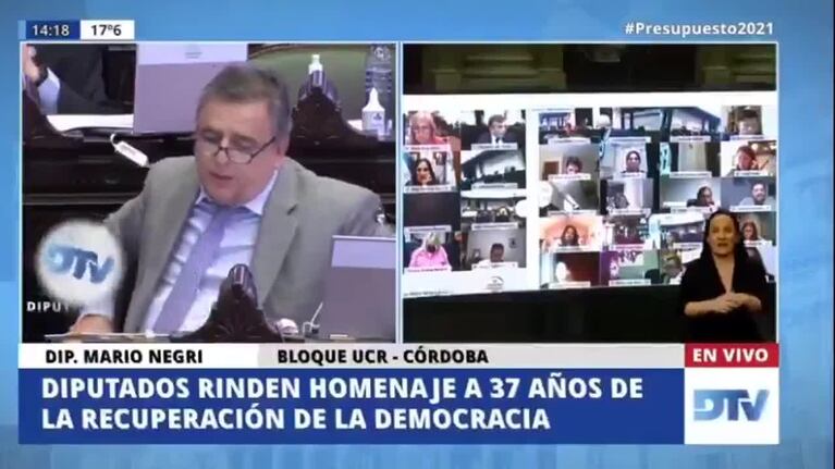 Mario Negri quebró en llanto en la sesión en Diputados