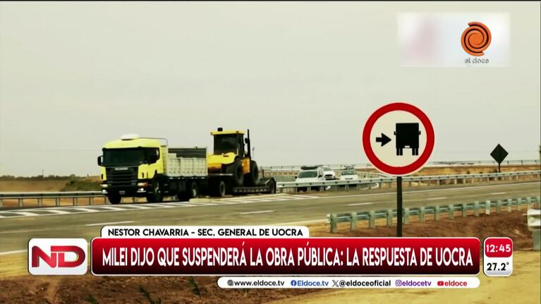 Milei anticipó el fin de la obra pública y desde Uocra expresaron preocupación