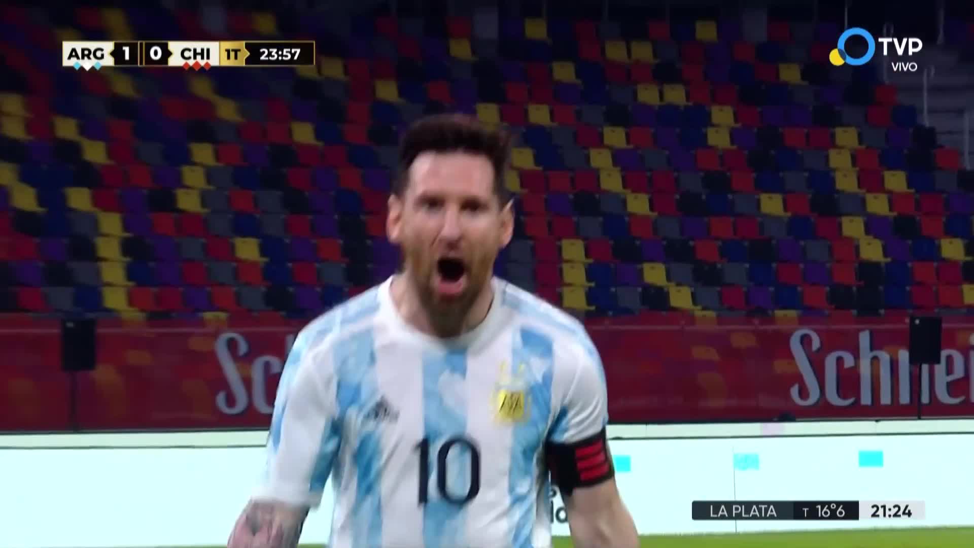 Messi anotó de penal el 1-0 sobre Chile