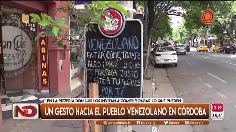 El gesto solidario de una pizzería para los venezolanos