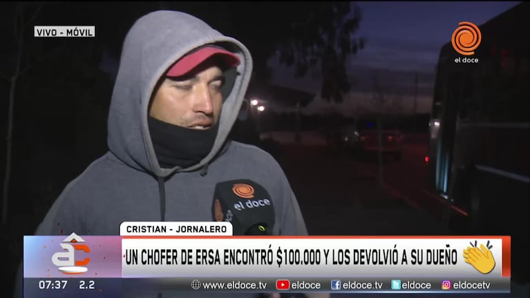 Un chofer encontró $100.000 y los devolvió: el emotivo agradecimiento