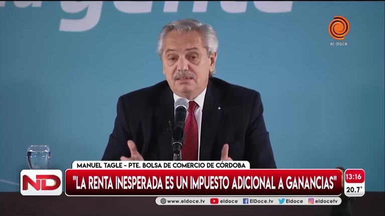 Las críticas de la Bolsa de Comercio de Córdoba al impuesto a la renta inesperada