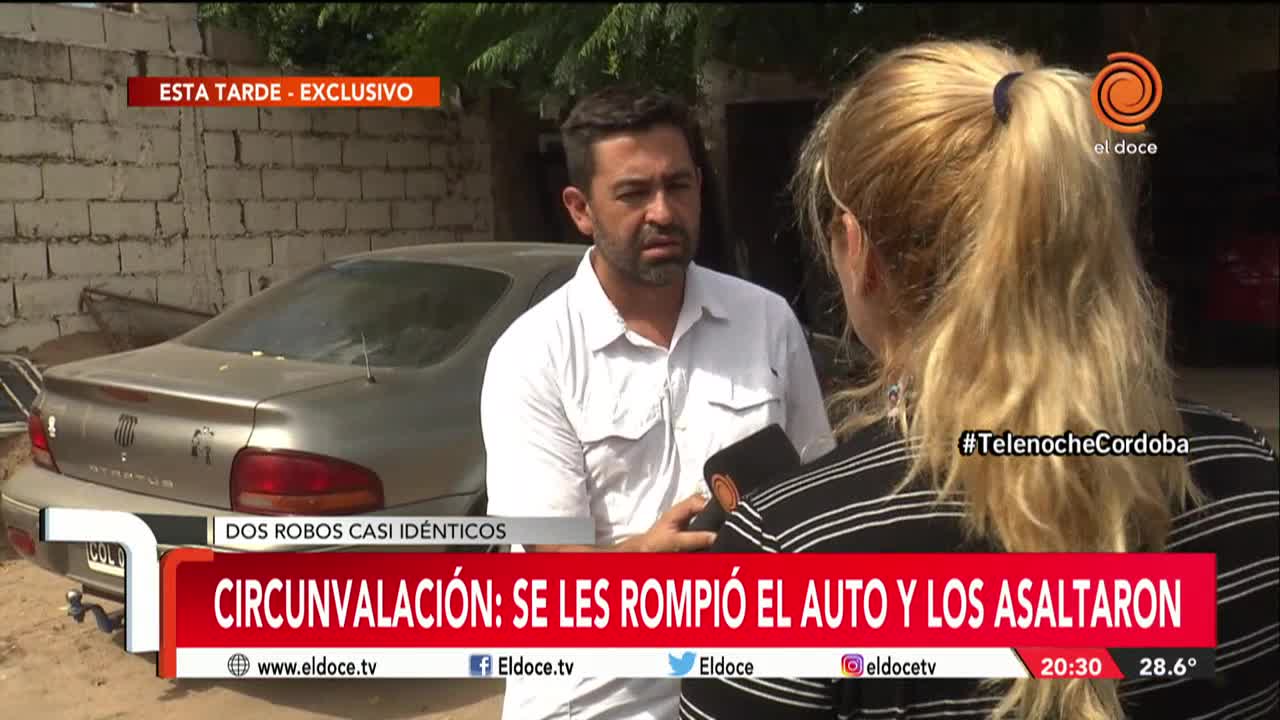 Se les rompió el auto en Circunvalación y los asaltaron a plena luz del día