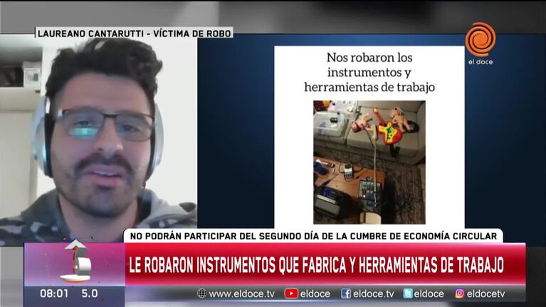 Participaba de la Cumbre de Economía Circular y le robaron las herramientas