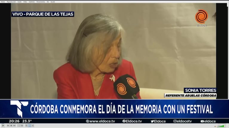 Sonia Torres en el Festival por la Memoria: "Necesitamos la ayuda de los jóvenes"