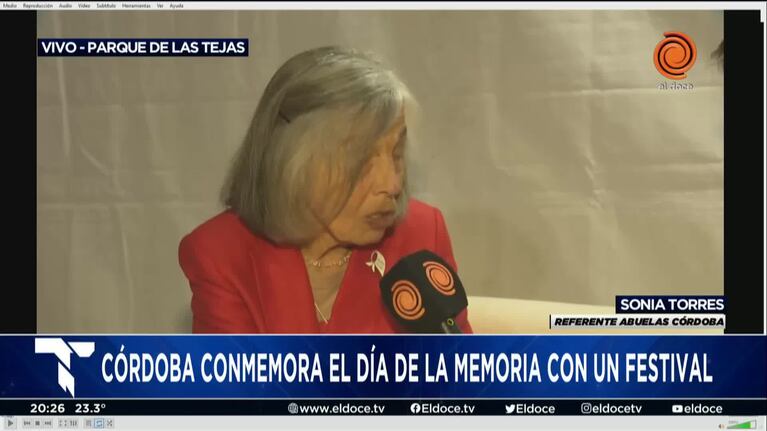 Sonia Torres en el Festival por la Memoria: "Necesitamos la ayuda de los jóvenes"