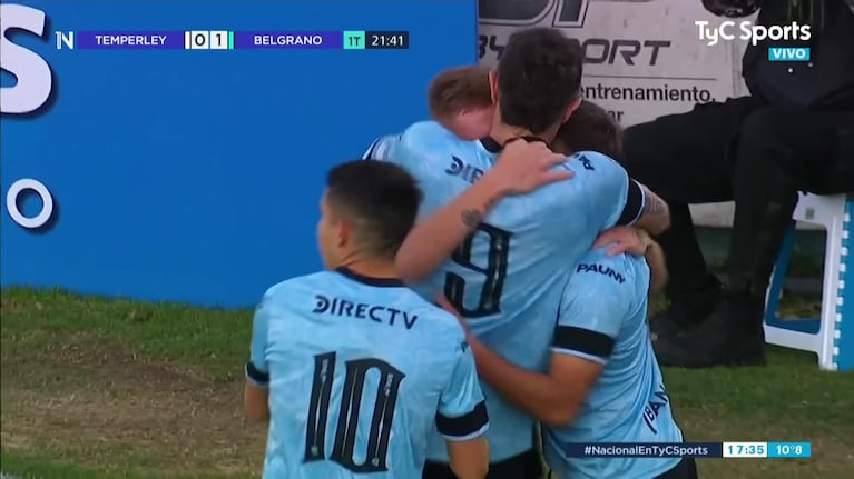 Barinaga marcó el 1-0 de Belgrano ante Temperley