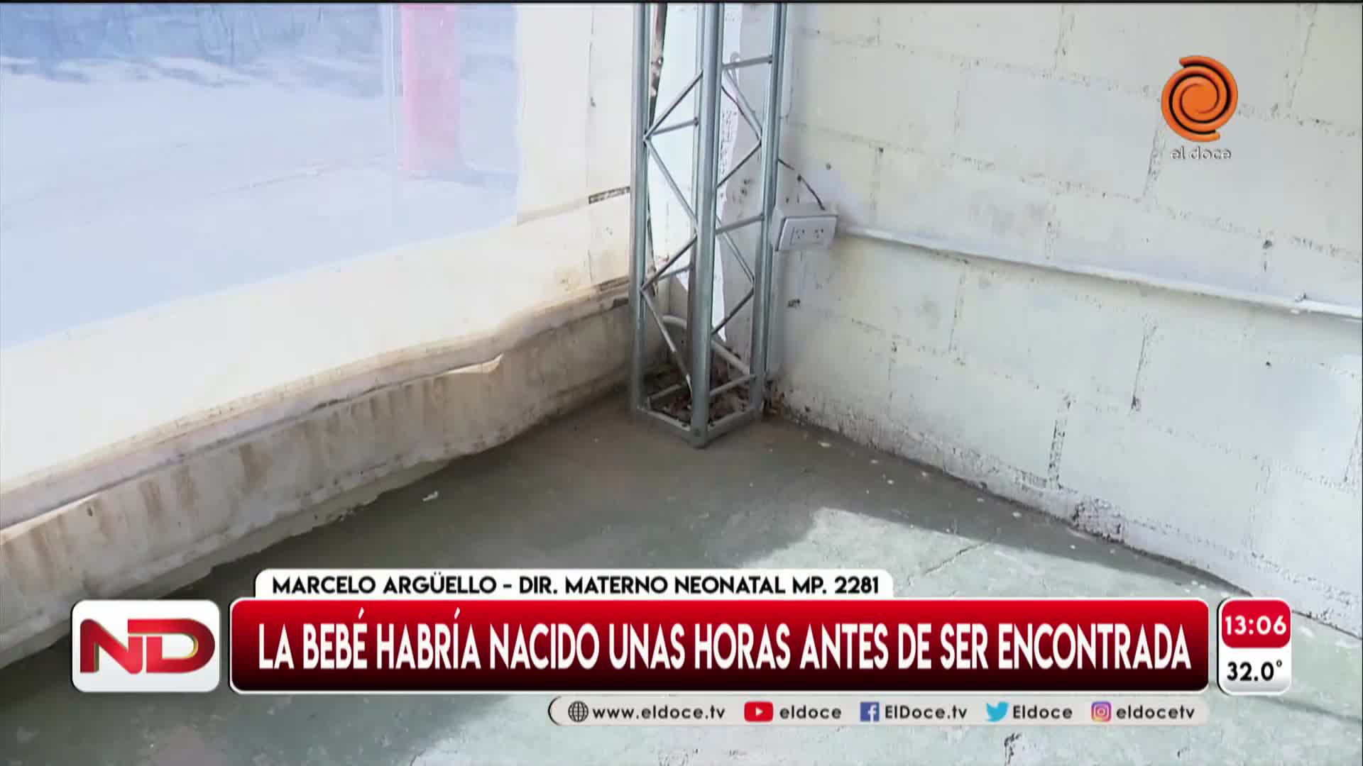 La beba encontrada abandonada sufrió una leve hipotermia