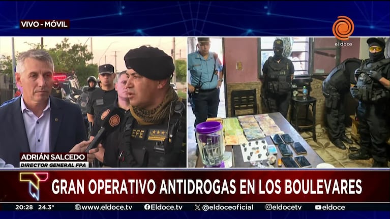 Operativo antidroga en Los Boulevares