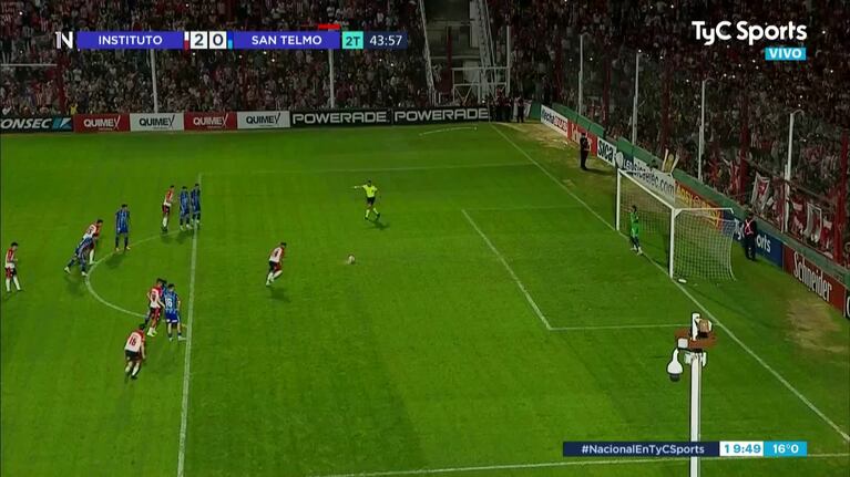 El gol de penal de Rodríguez para Instituto
