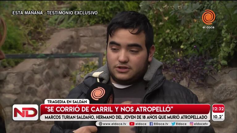 Saldán: el testimonio del hermano del chico que murió atropellado