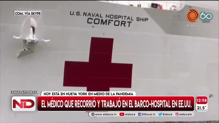 El médico que trabajó en el barco-hospital de Nueva York