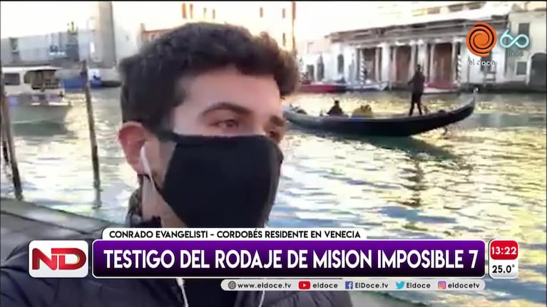 Un cordobés, testigo de la filmación de Misión Imposible 7 en Venecia