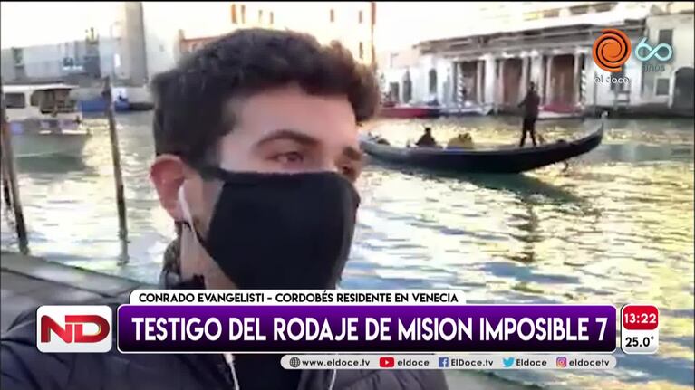 Un cordobés, testigo de la filmación de Misión Imposible 7 en Venecia